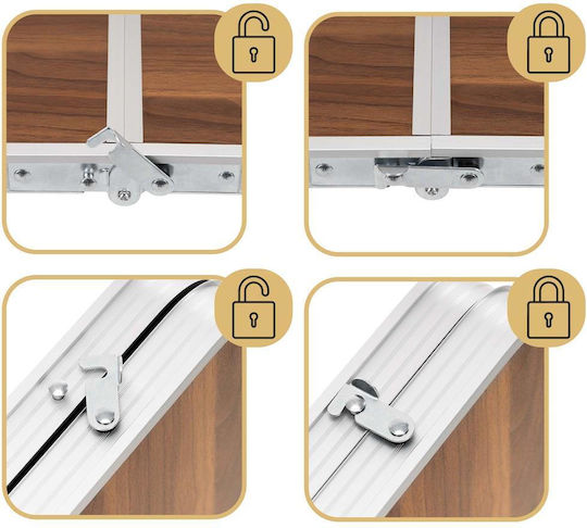 Set Masă Din Aluminiu Pentru Camping Pliabil În Valiză 120x60x71cm Argintiu