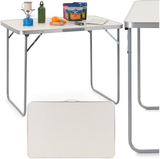 Masă Din Aluminiu Pentru Camping Pliabilă 90x60x70cm Alb