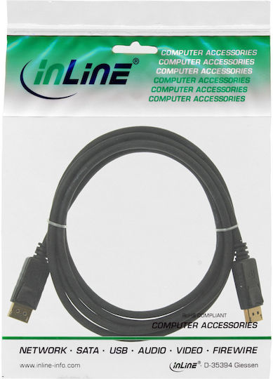 InLine Кабел DisplayPort мъжки - DisplayPort мъжки 0.5m Черен