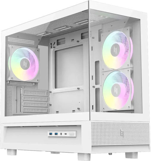 GameMax NEX C31 Gaming Mini Tower Carcasă PC cu Deschidere Laterală și Iluminare ARGB Albă