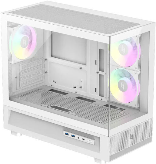 GameMax NEX C31 Gaming Mini Tower Carcasă PC cu Deschidere Laterală și Iluminare ARGB Albă