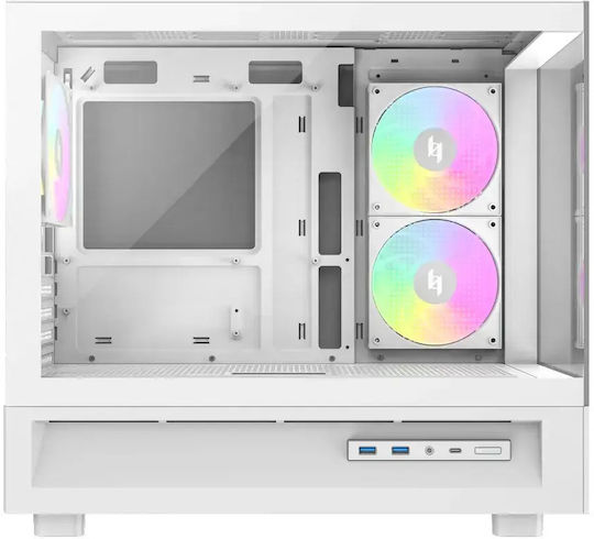 GameMax NEX C31 Gaming Mini Tower Carcasă PC cu Deschidere Laterală și Iluminare ARGB Albă