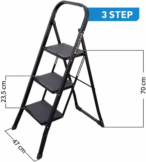 Eurostep Minitower Plus Σκάλα Μεταλλική με 3 Σκαλοπάτια
