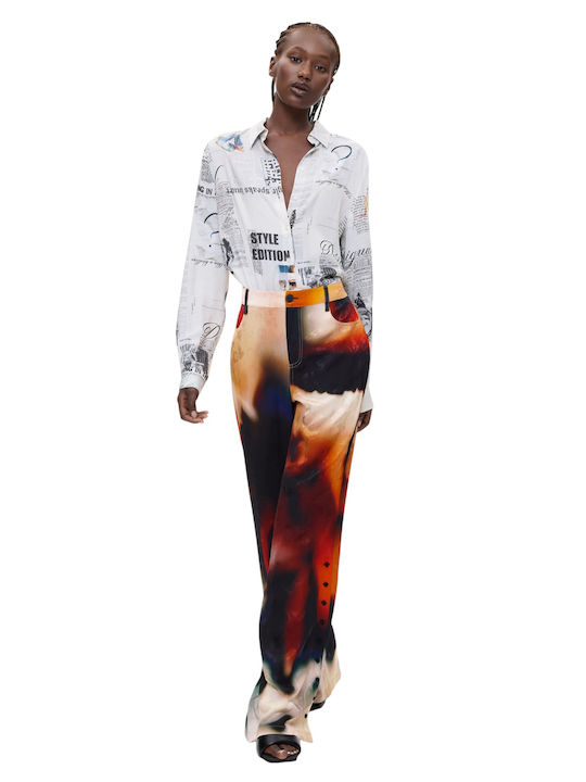 Pantaloni de damă din țesătură Multi