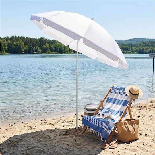 Umbrelă Pliabilă Plajă Diametru 1.6m Cu Protecție UV Gri