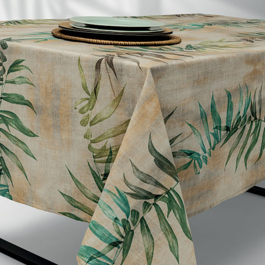 Lino Home Καρέ Foresta Εκρού-πράσινο 80x80εκ.