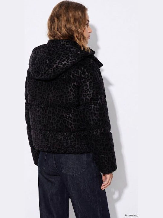 Women's Puffer Jacket for Winter Leopard