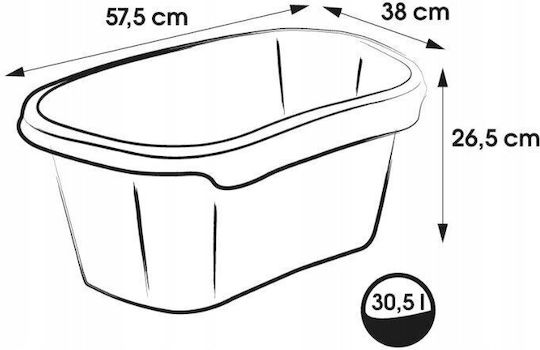 Lumarko Kunststoff Mop Eimer mit 30,5 l Grau