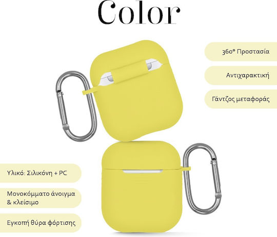 Θήκη Σιλικόνης Sonique Silicone Airpods 1/2 Κίτρινο