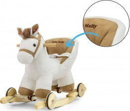 Milly Mally Polly Wooden Rocking Horse Toy with Sounds for Weight up to 30kg White