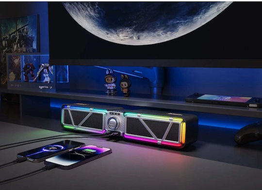 D-Base Computer Speakers 2.0 with RGB Lighting and Bluetooth Black