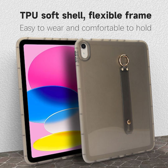 Silikon Hülle Armband Handgelenk Halbdurchsichtig Grau Apple iPad 10,9" (2022) / iPad 11" (2025)