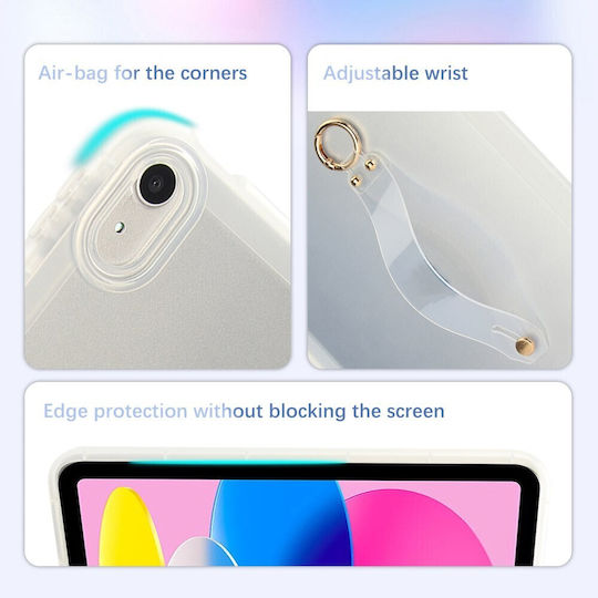 Silikon Hülle Mit Armband Für Das Handgelenk Transparent Für Apple iPad 10,9" (2022) / iPad 11" (2025)