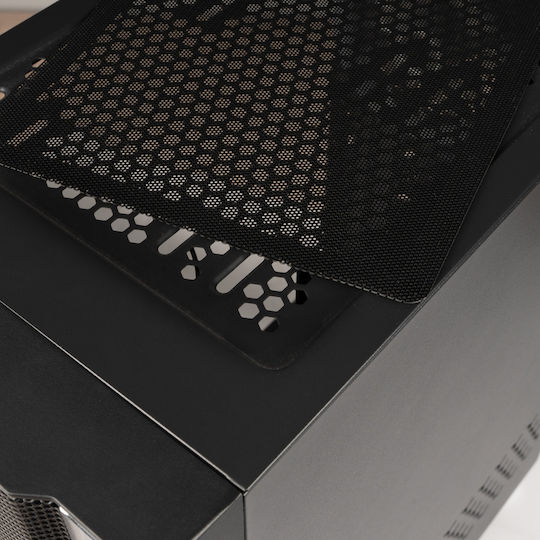 Spacer Rainbow Gaming Midi Tower Carcasă PC cu Deschidere Laterală și Iluminare RGB Negru