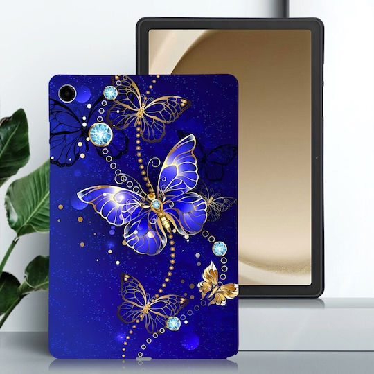 Silikon Hülle Blau Butterfly Samsung Galaxy Tab A9+/Tab A11+