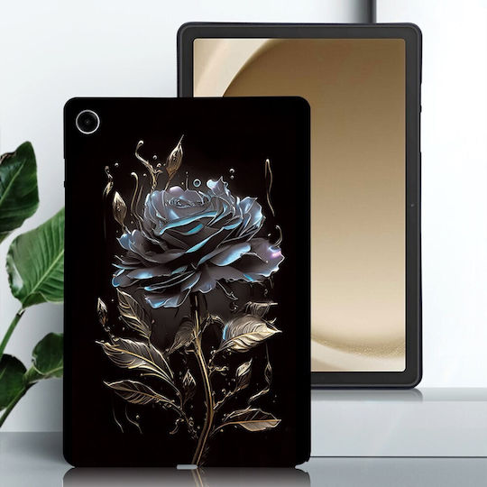 Silikon Hülle Schwarz Rose Samsung Galaxy Tab A9+/Tab A11+