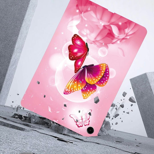 Silikon Hülle Pinke Schmetterlinge Samsung Galaxy Tab A9+/Tab A11+