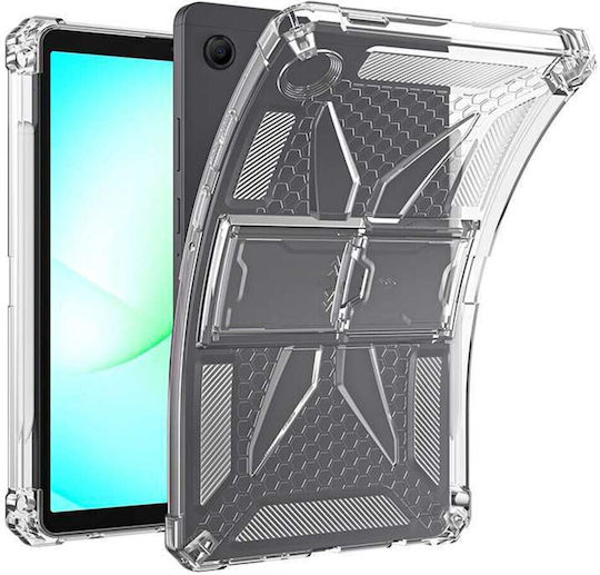 Silikon Hülle Stand Halterung Stiftaufnahme Transparent Samsung Galaxy Tab A9+/Tab A11+