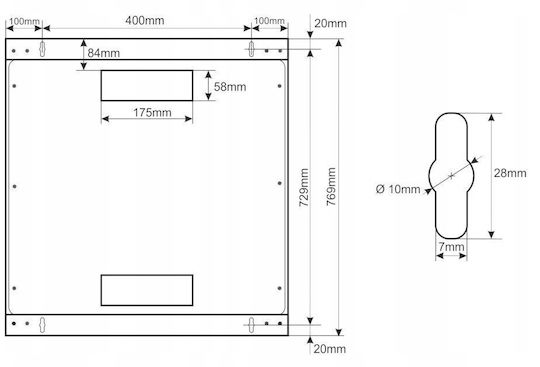 Pulsar Επιτοίχια Καμπίνα Rack 18U