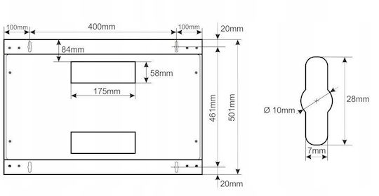 Pulsar Dulap Montat Pe Perete Pentru Rack 9U RWA966-G