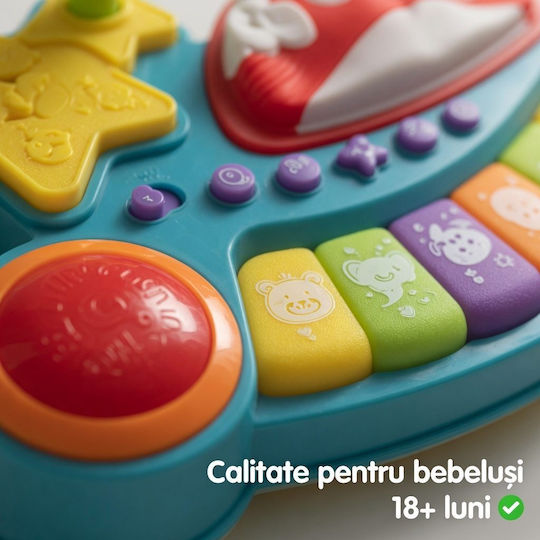 Instrument Muzical cu Muzică, Lumină și Sunete pentru 18+ Luni