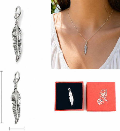 Pendant Jolie Silver 925 Silver Feather Model 0.4 G 25x6 Mm