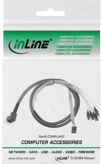 InLine Mini SAS - Mini SAS 100cm Graue Festplattenkabel