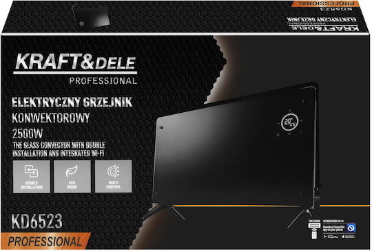 Kraft & Dele Θερμοπομπός Δαπέδου 2500W με Ηλεκτρονικό Θερμοστάτη και WiFi Μαύρος