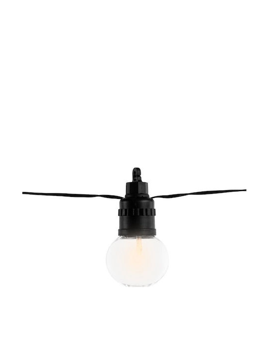 Domoletti Wasserdichte Lichterkette LED IP44 10m mit 10 Lampen Warmweiß