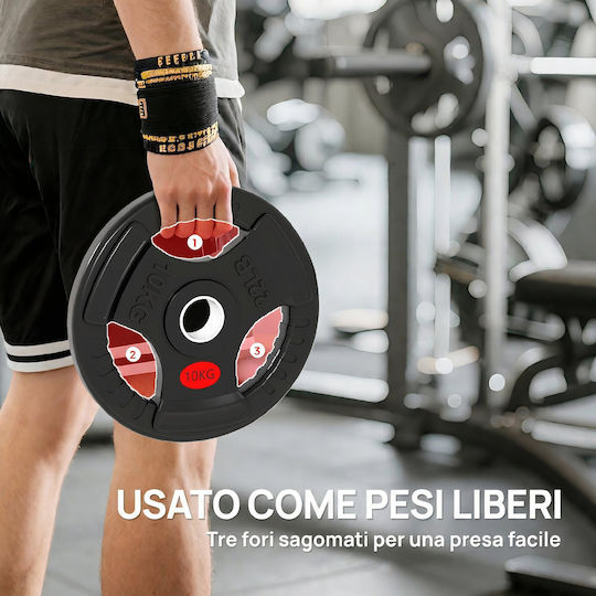 Sportnow Σετ Δίσκοι Λαστιχένιοι 2 x 10kg με Λαβές