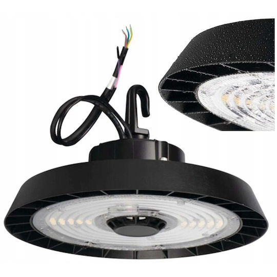 Kanlux Φωτιστικό Καμπάνα 150W Φυσικό Λευκό 12750lm με Ενσωματωμένο LED Μαύρο Ø29.9cm