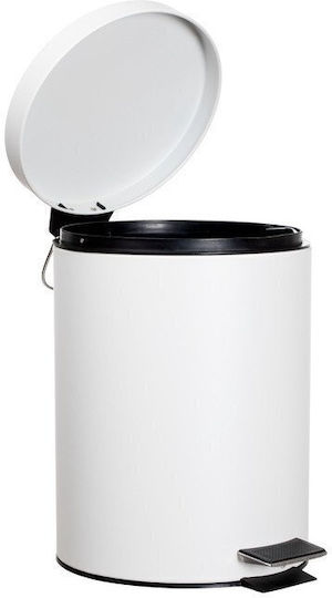 Metallic Bathroom Bin 12lt White