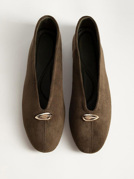 Bozikis Suede Γυναικείες Μπαλαρίνες Καφέ Bozikis Suede Γυναικείες Μπαλαρίνες Καφέ