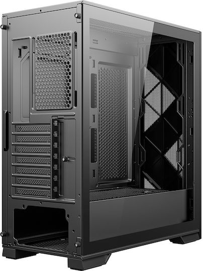 Spacer Infinity Gaming Midi-Turm Computergehäuse mit Seitenfenster Schwarz