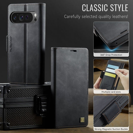 Autspace A11 Retro Wallet Black (Google Pixel 11 Pro XL)
