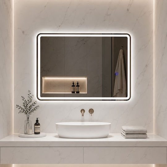 Futura F-4030 Rechteckiger LED Berührung Badezimmerspiegel 60x80cm mit Sandstrahlung Futura F-4030 Rechteckiger LED Berührung Badezimmerspiegel 60x80cm mit Sandstrahlung