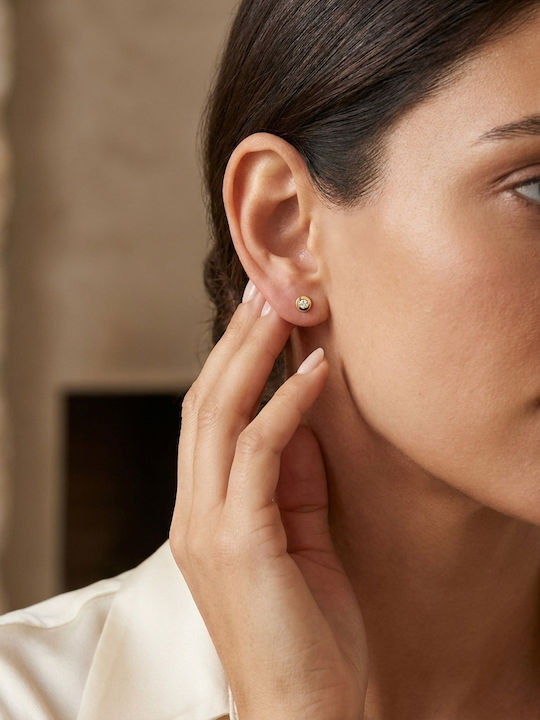 Stud Earrings Single Diamond Gold K18 P-87846 Yellow Gold K18
