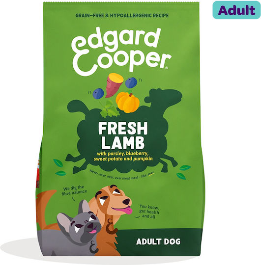 Edgard Cooper 2x1kg Ξηρά Τροφή Σκύλων χωρίς Σιτηρά με Αρνί, Κρέας και Λαχανικά