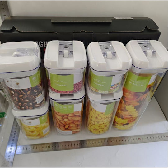 Set 7 Bucăți Vaze Utilizare Generală cu Capac Plastic Transparent 500ml 7 Bucăți