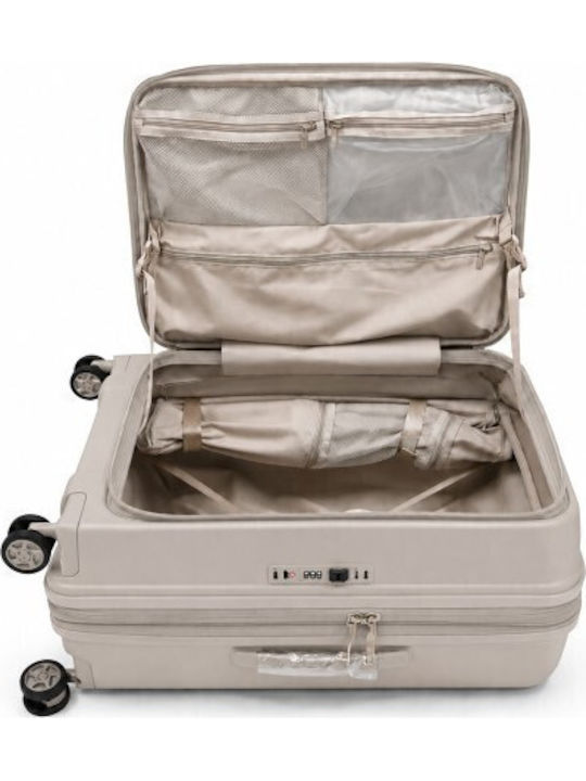 Nautica Valiză de Călătorie de Cabină Rigidă Bej cu 4 Roți Înălțime 55cm Nautica Valiză de Călătorie de Cabină Rigidă Bej cu 4 Roți Înălțime 55cm