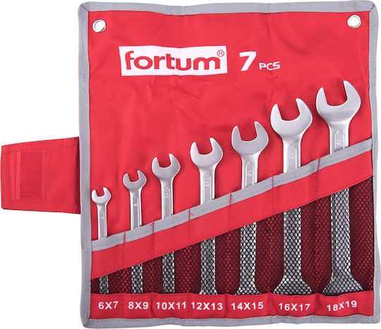 Chei Poligonale Deschise Duble Fortum 4730103 6-19mm 7 Bucăți