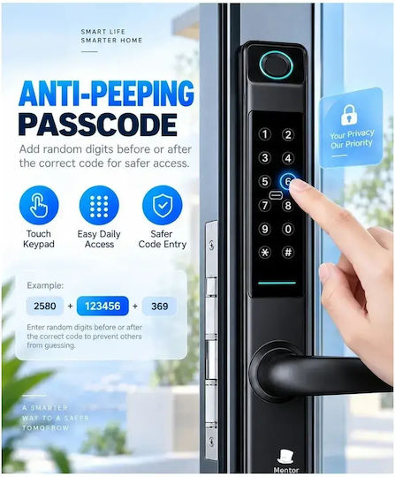 Ηλεκτρονική Κλειδαριά με Wi-Fi Μαύρη