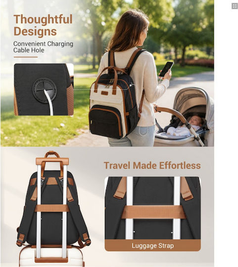 Miss Lulu Wickeltasche Rucksack Schwarze