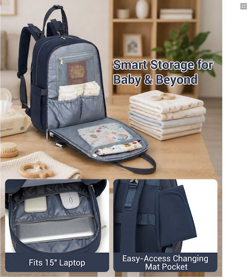 Miss Lulu Wickeltasche Rucksack Marineblau
