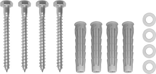 Set De Suport Rack Pe Perete Elematic 14x70 Mm Rezistență Până La 120 Kg 4 Ancore Cu Şurub Nylon Șuruburi Hexagonale Șaibe Plate
