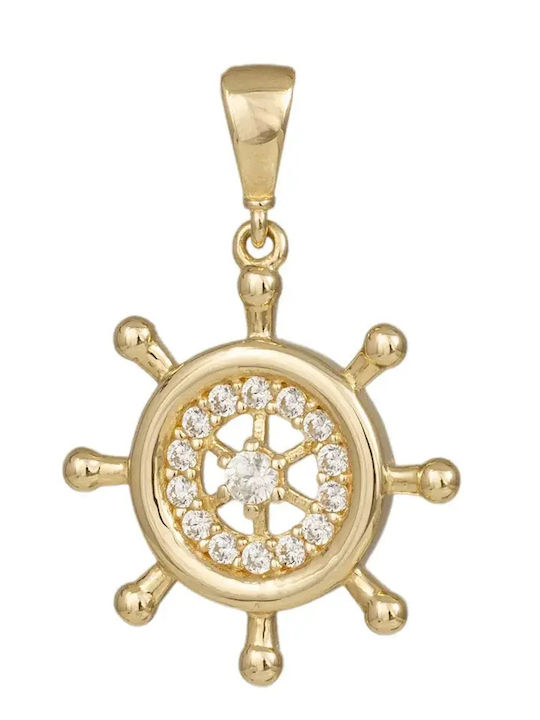 Hängender Charm mit Steinen aus 9K Gold mit Zirkon