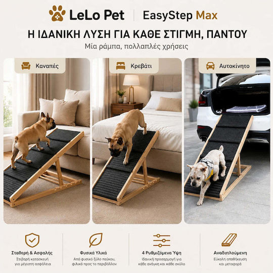 Lelo Pet Waterproof Car Ramp for Dog Black
