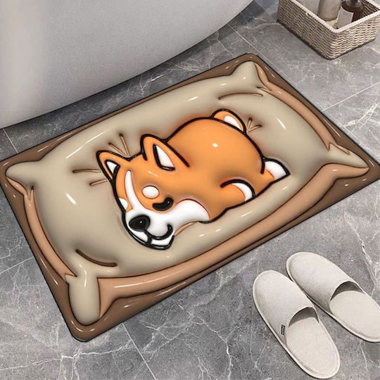 Non-Slip Toilet Bath Mat Orange 40x60cm