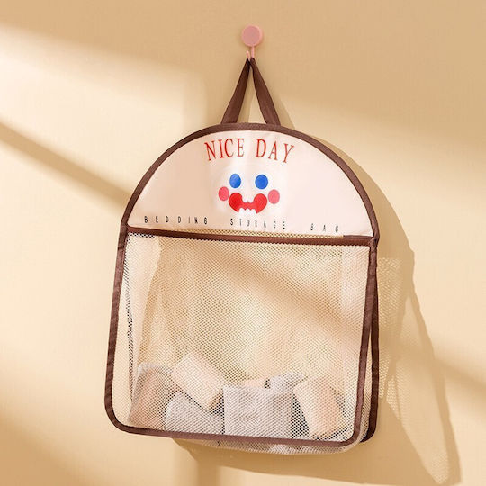 Fabric Hanging Storage Bag for Socks / Underwear in Brown Colour 40x10x44cm