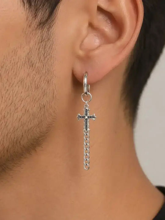 Ανδρικό Σκουλαρίκι Cross Chain – Κρίκος Σταυρό & Αλυσίδα Ss95 Ανδρικό Σκουλαρίκι Cross Chain – Κρίκος Σταυρό & Αλυσίδα Ss95